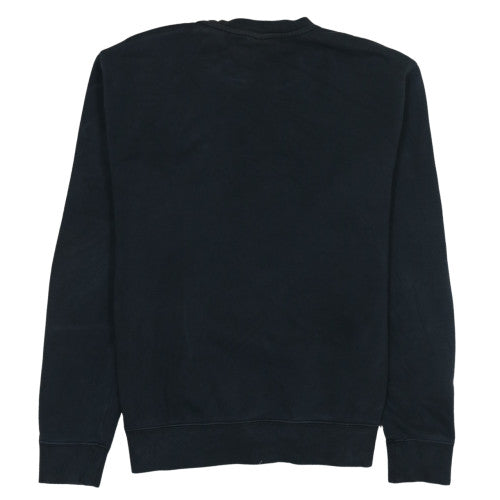 Nike Men Black Medium Crew Neck Pullover Sweatshirt Fleece Cotton Blend