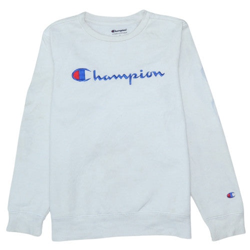 Champion Womens White Cotton Pullover Sweatshirt Size L Crew Neck