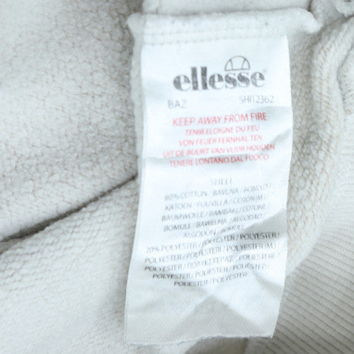 Ellesse Men's White Pullover Hoodie M Fleece Logo Sweatshirt