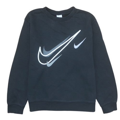 Nike Womens Black Medium Pullover Sweatshirt with Graphic Logo