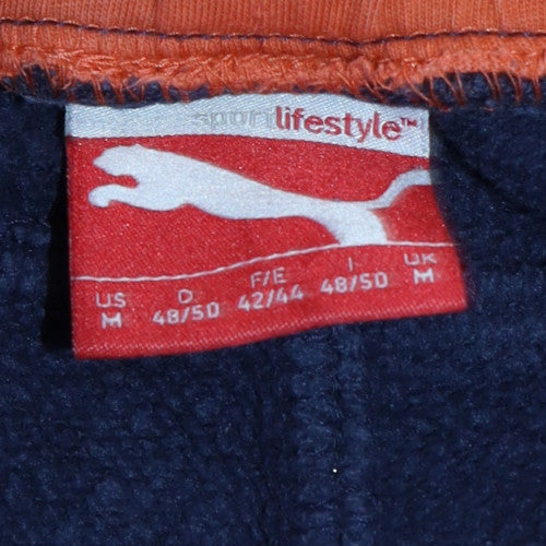 Puma Mens Blue Jogger Sweatpants M Cotton Blend Fleece