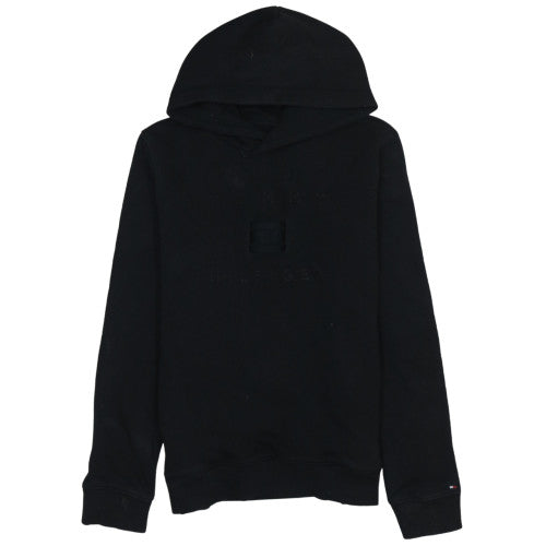Tommy Hilfiger Boys Black Hoodie Size 164 Cotton Blend Pullover
