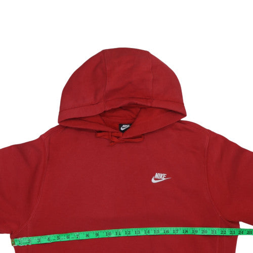 Nike Men's Red Pullover Hoodie Medium Fleece Logo Sweatshirt