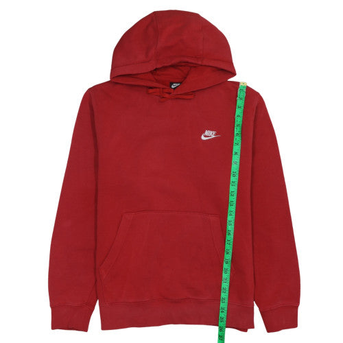 Nike Men's Red Pullover Hoodie Medium Fleece Logo Sweatshirt