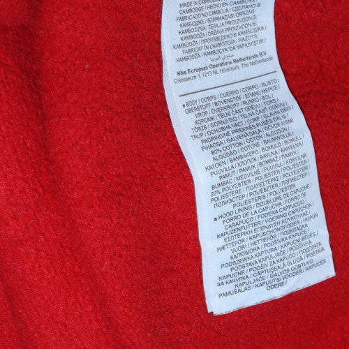 Nike Men's Red Pullover Hoodie Medium Fleece Logo Sweatshirt