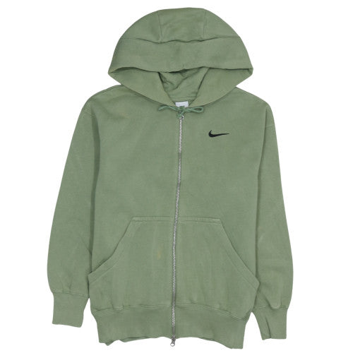 Nike Men’s Green Full Zip Hoodie S Regular Fit Fleece Lined