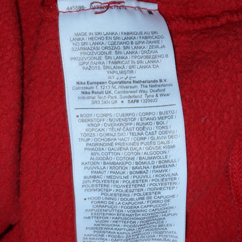 Nike Men's Red Pullover Hoodie Size S Regular Fit Fleece