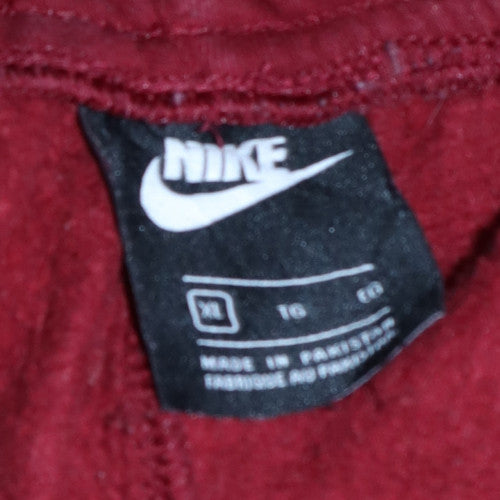 Nike Men's Red XL Fleece Sweatpants Elastic Waist Logo Casual