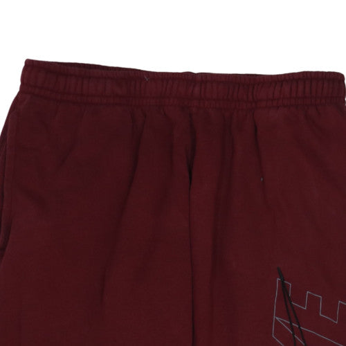 Nike Men's Red XL Fleece Sweatpants Elastic Waist Logo Casual