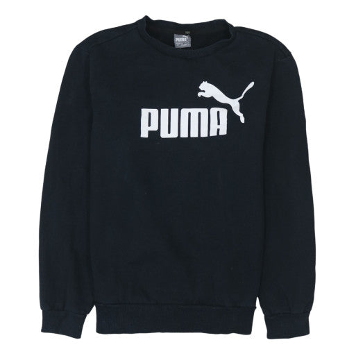 Puma Men's Black Crew Neck Logo Sweatshirt Size M