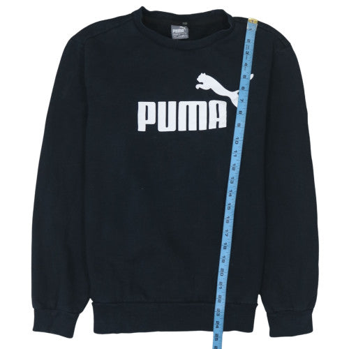 Puma Men's Black Crew Neck Logo Sweatshirt Size M