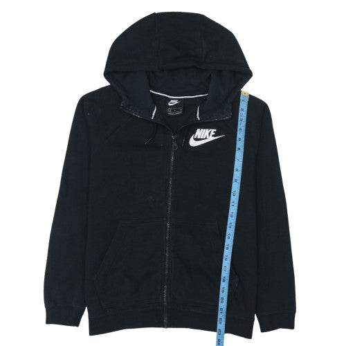 Nike Men's Black Full Zip Hoodie S Regular Fit Fleece Sports Style