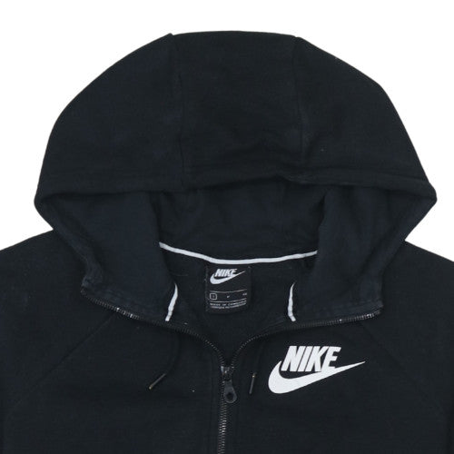 Nike Men's Black Full Zip Hoodie S Regular Fit Fleece Sports Style