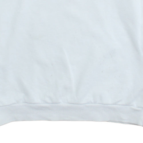 Ellesse Men's White Pullover Sweatshirt M Retro Logo Fleece