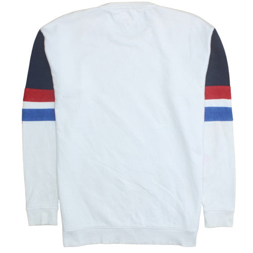 Tommy Jeans Men's White L Relaxed Fit Crew Neck Sweatshirt
