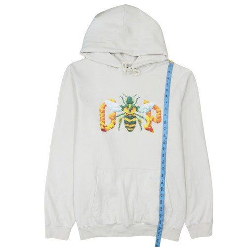 GAP Women White Bee Graphic Pullover Hoodie L Raku Inoue Collab