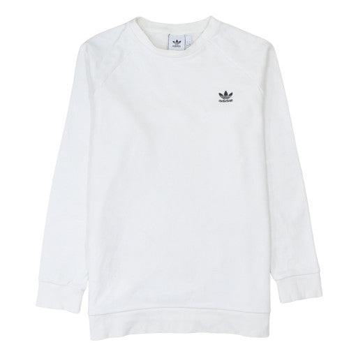 Adidas Mens White Crew Neck Pullover Sweatshirt Size L