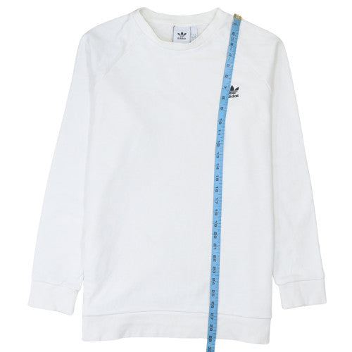 Adidas Mens White Crew Neck Pullover Sweatshirt Size L