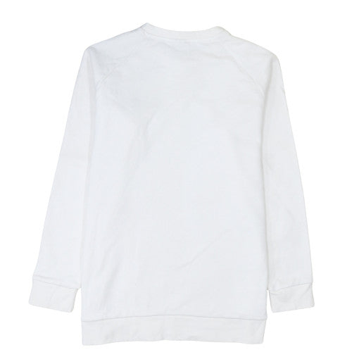 Adidas Mens White Crew Neck Pullover Sweatshirt Size L