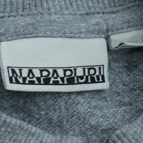 Napapijri Women's Grey Pullover Sweatshirt Size M Logo Cotton