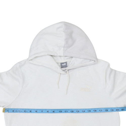 Puma Men's White Pullover Hoodie L Sports Fleece Regular Fit