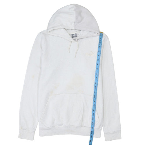 Puma Men's White Pullover Hoodie L Sports Fleece Regular Fit