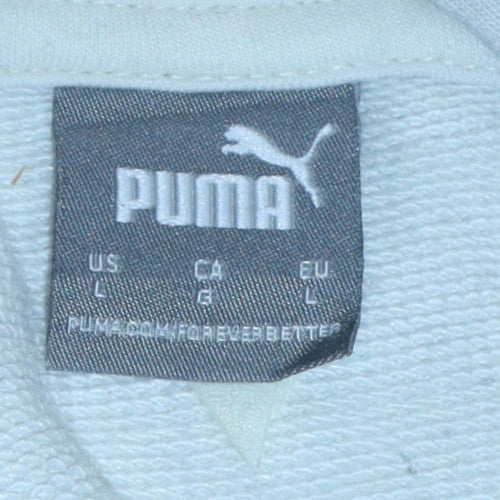 Puma Men's White Pullover Hoodie L Sports Fleece Regular Fit