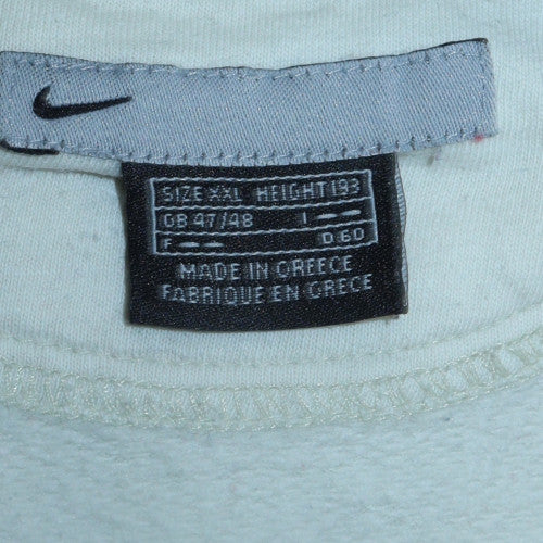 Nike Men's White V-Neck Pullover Sweatshirt XL Fleece Sportswear