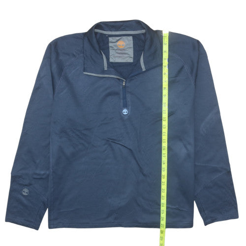 Timberland Men Blue 2XL Pullover 1/4 Zip Fleece Sweatshirt