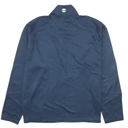 Timberland Men Blue 2XL Pullover 1/4 Zip Fleece Sweatshirt