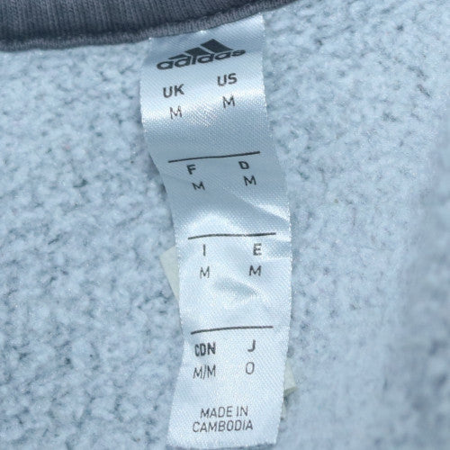 Adidas Men's Grey Pullover Hoodie Regular Fit M Fleece Sweatshirt