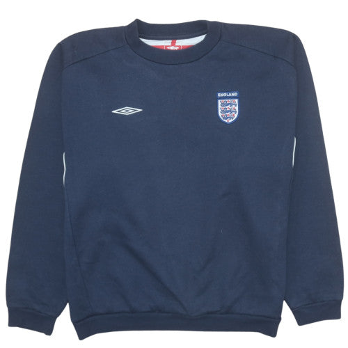 Umbro England Men's Blue Long Sleeve Crew Neck Pullover Sweatshirt L