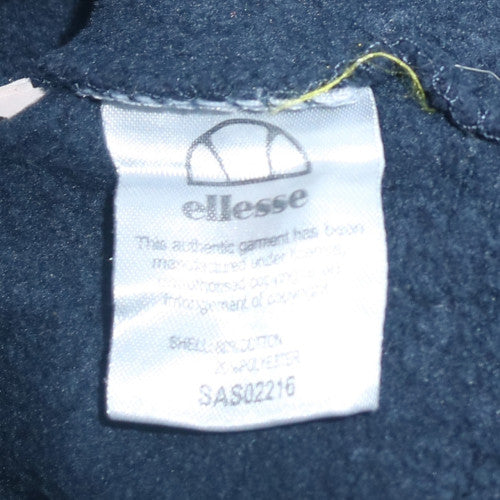 Ellesse Mens Blue Pullover Hoodie Small Regular Fit Logo Fleece