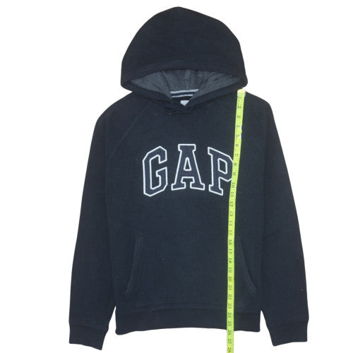 GAP Mens Black Pullover Hoodie Medium Fleece Logo Sweatshirt