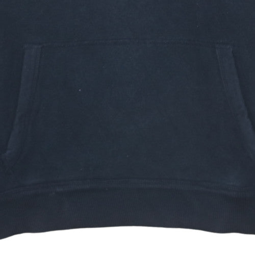 GAP Mens Black Pullover Hoodie Medium Fleece Logo Sweatshirt