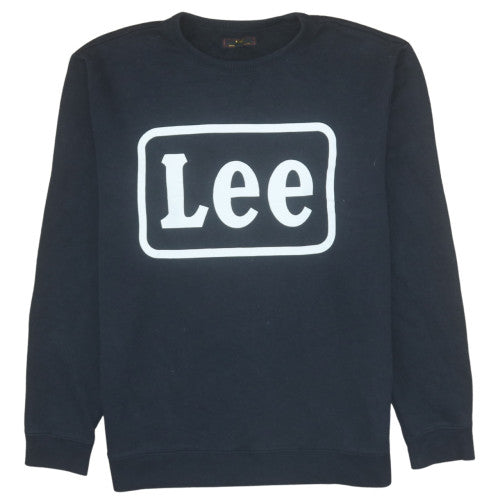 Lee Mens Black XL Pullover Sweatshirt Crew Neck Classic Logo