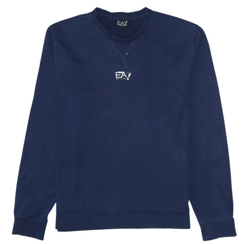 Emporio Armani EA7 Men's Blue Crew Neck Pullover Sweatshirt M