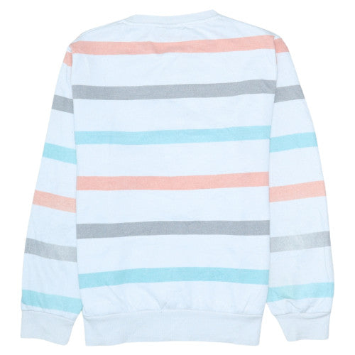 Disney Women White Striped Marie Cat Sweatshirt Size S