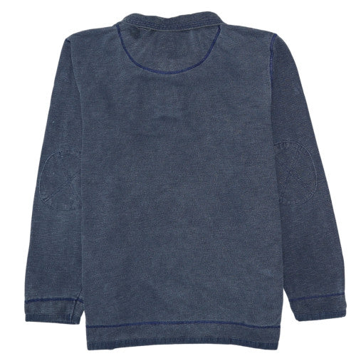 Weird Fish Men's Blue Large 1/4 Zip Cotton Sweatshirt Pullover