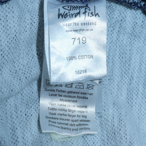 Weird Fish Men's Blue Large 1/4 Zip Cotton Sweatshirt Pullover