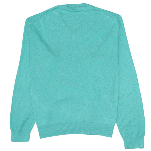 Ralph Lauren Men's Green M V-Neck Cotton Jumper Classic Knit