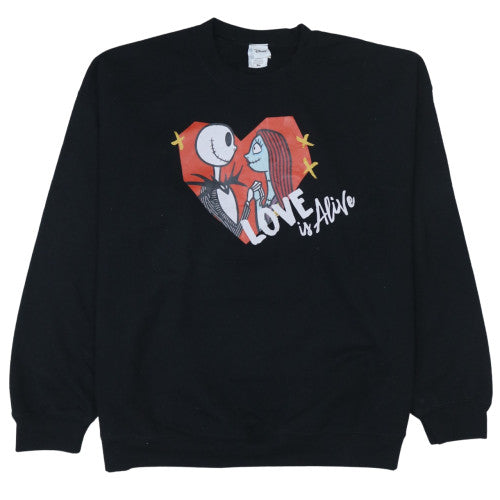 Disney Women's Black XL Pullover Sweatshirt Love is Alive Nightmare Print