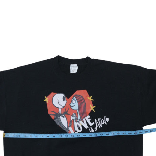 Disney Women's Black XL Pullover Sweatshirt Love is Alive Nightmare Print