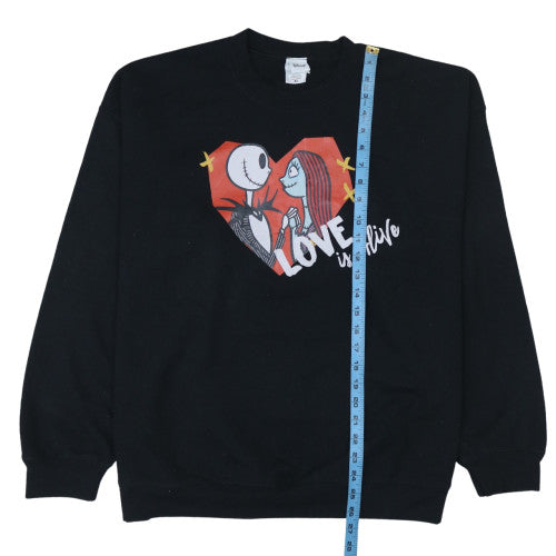 Disney Women's Black XL Pullover Sweatshirt Love is Alive Nightmare Print