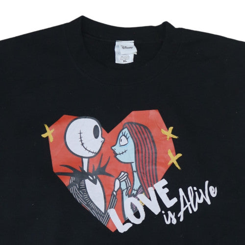 Disney Women's Black XL Pullover Sweatshirt Love is Alive Nightmare Print