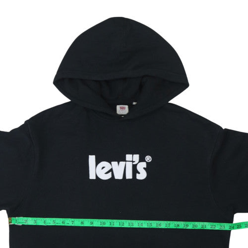 Levi's Men's Black Pullover Hoodie L Relaxed Fit Logo Sweatshirt