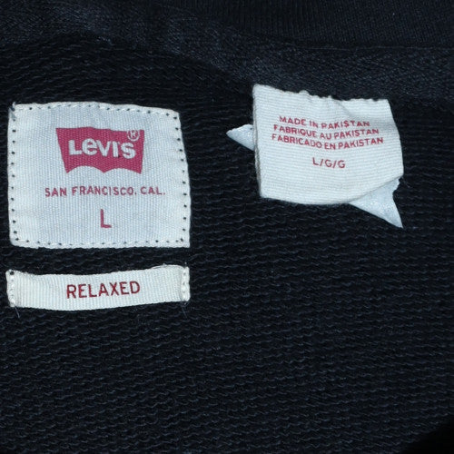 Levi's Men's Black Pullover Hoodie L Relaxed Fit Logo Sweatshirt