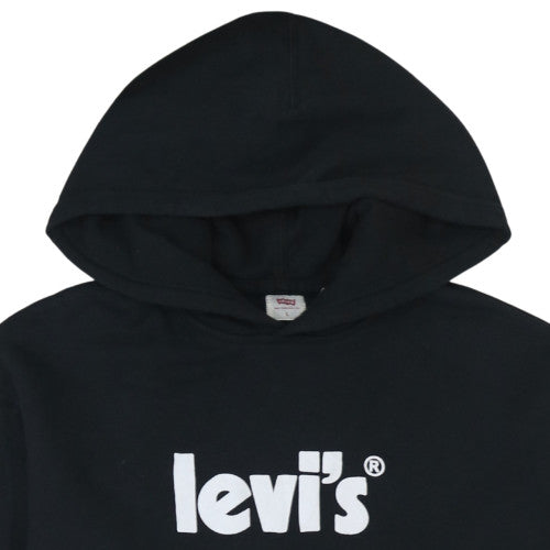 Levi's Men's Black Pullover Hoodie L Relaxed Fit Logo Sweatshirt