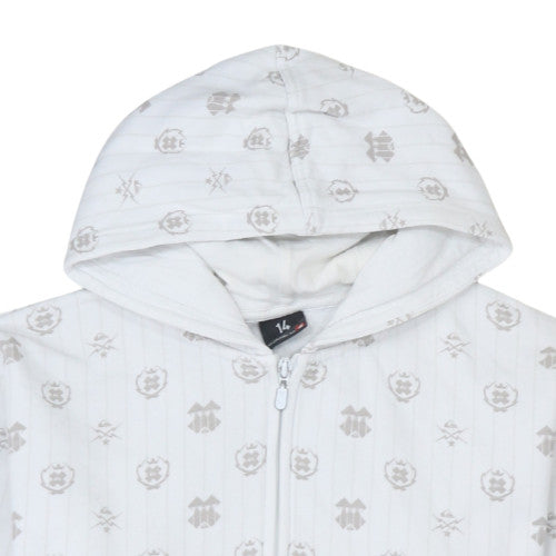 Quiksilver Women's White Full Zip Hoodie Size M Polyester Print