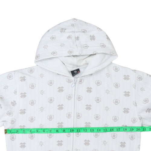 Quiksilver Women's White Full Zip Hoodie Size M Polyester Print